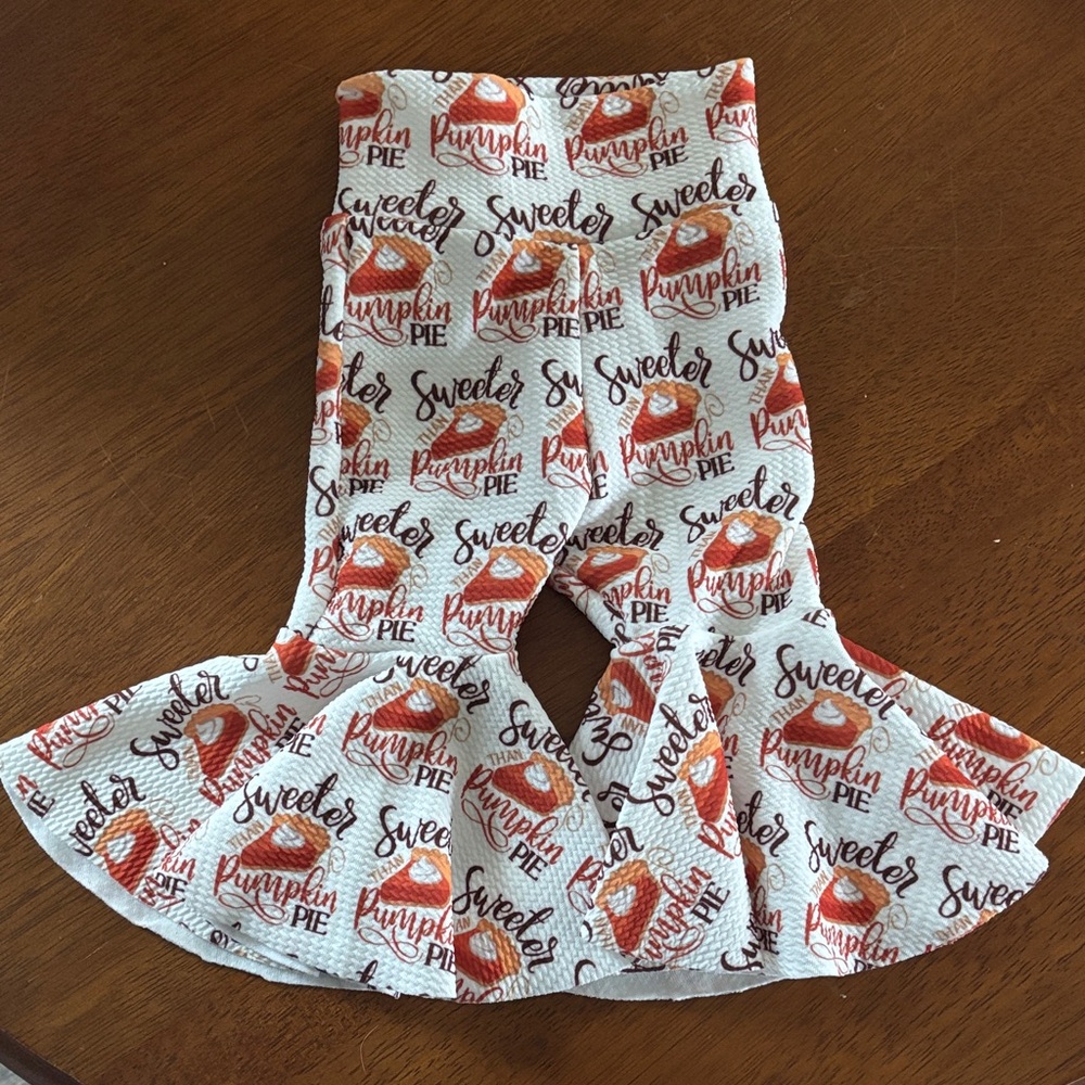 Pumpkin Pie Print Kids Bell Bottoms